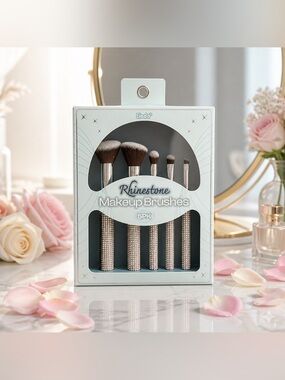 Lindo Rhinestone Makeup Brushes 5-Piece Set